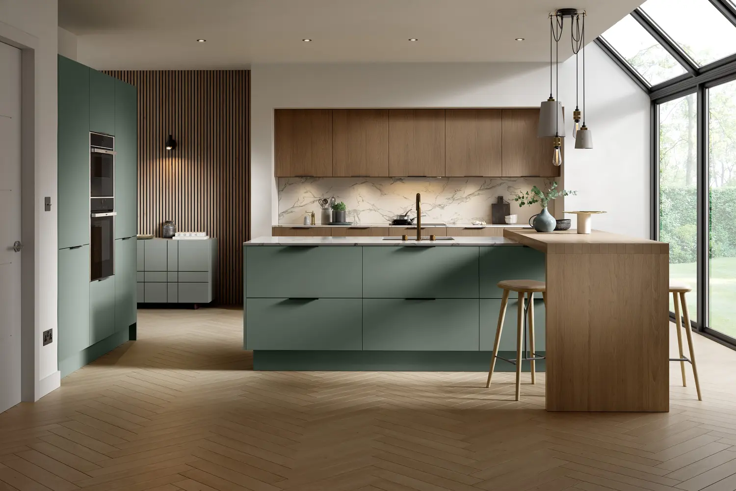 Pure Jade & Woodgrain Dark Oak