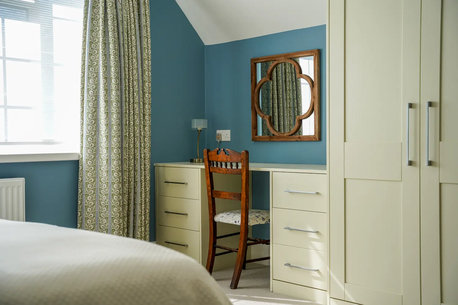 Real Wood Painted Blue Bedroom