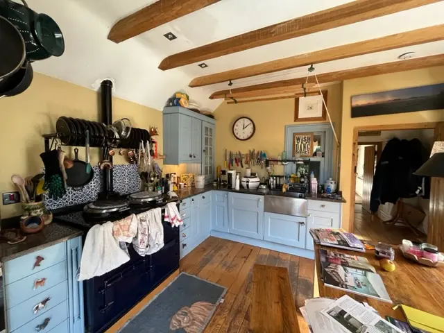 Pink Shaker Painted Kitchen