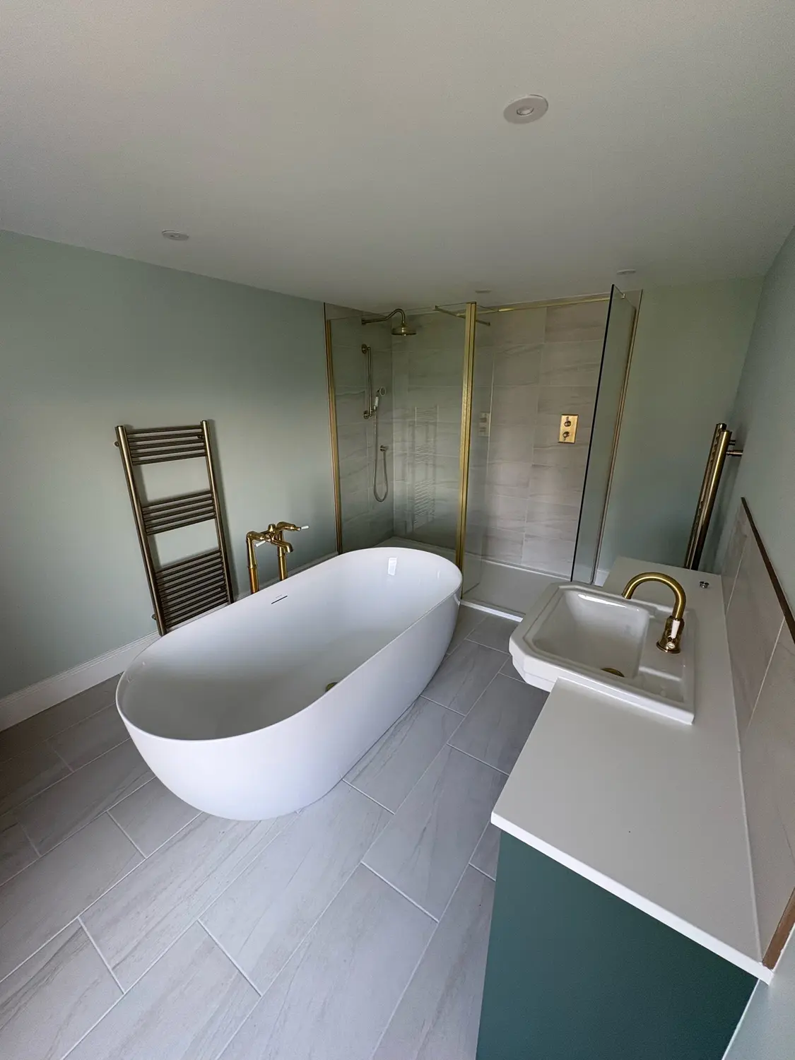Freestanding Bath and Brass Bathroom